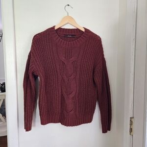 Vero Moda Cable Knit Oversized Sweater Rust Medium